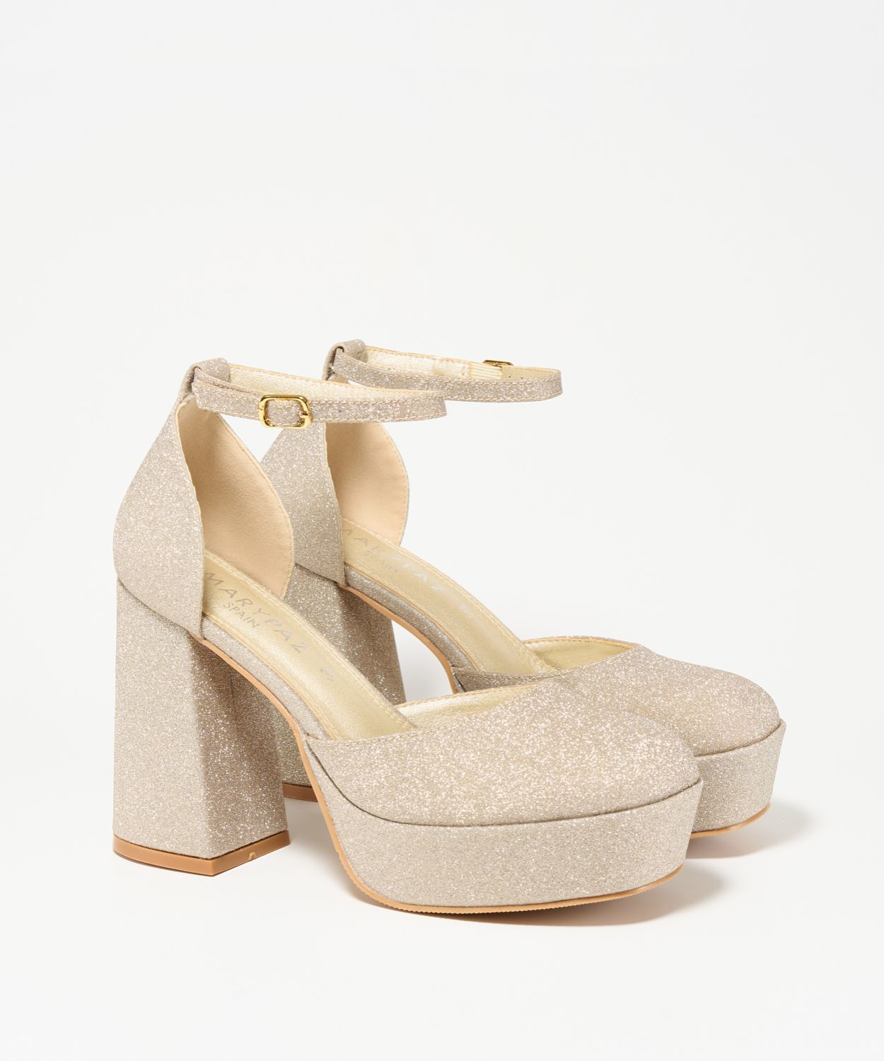 Sapatos plataforma glitter pulseira